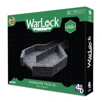 Your players will wonder what’s around the corner with the WarLock™ Tiles Dungeon Tiles III - Angles Expansion! Now you can create even more complex configurations when you add these to your WarLock Tiles collection. Explore the minotaur’s maze or wind your way through the deepest dungeons. Diagonals, corners, and sharp turns are easy and you’re sure to set a memorable scene for your game play! KEY FEATURES: Create diagonal hallways and more to change up your scenes. Angled tiles specially designed to work with other tiles Perfect for customizing your dungeon. Use the edge caps for a finished edge on your tiles! Combine with Dungeon Tiles III - Curves Expansion for even more twists and turns! Fully compatible with WarLock Tiles: Dungeons Tiles I and II.*