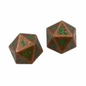 UP - Heavy Metal Copper and Green D20 Dice Set